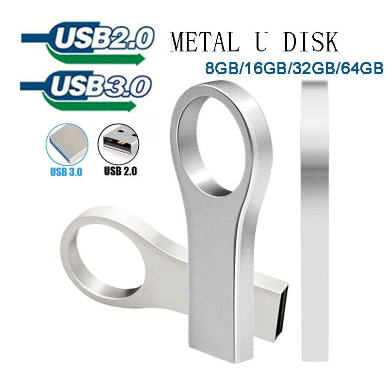 USB Flash Drive 3.0 / 2.0 8GB 16GB 32GB 64GB Metal Memory Stick Storage Pendrive-image