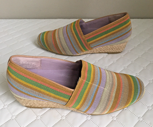 SAS Espadrillas Zeppa Becky Juta Wrap Donna US 7,5 WW Righe Colorate Made in Italy