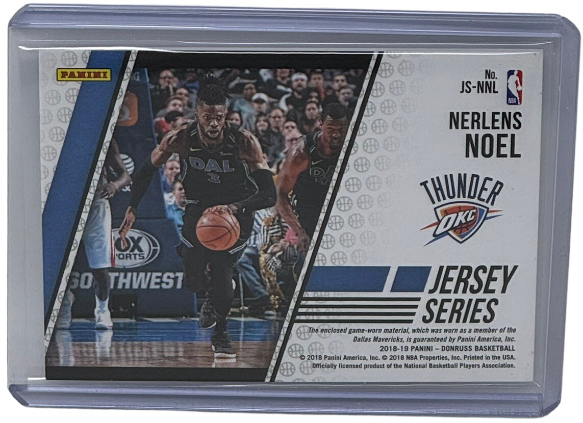 Nerlens Noel 2018-19 Panini Donruss Game Used Jersey Series Insert Card #JS-NNL view 2