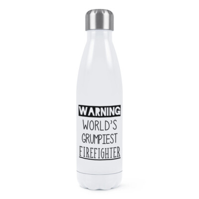 Warnung Welt mürrischster Feuerwehrmann doppelwandige Trinkflasche bester Feuerwehrmann