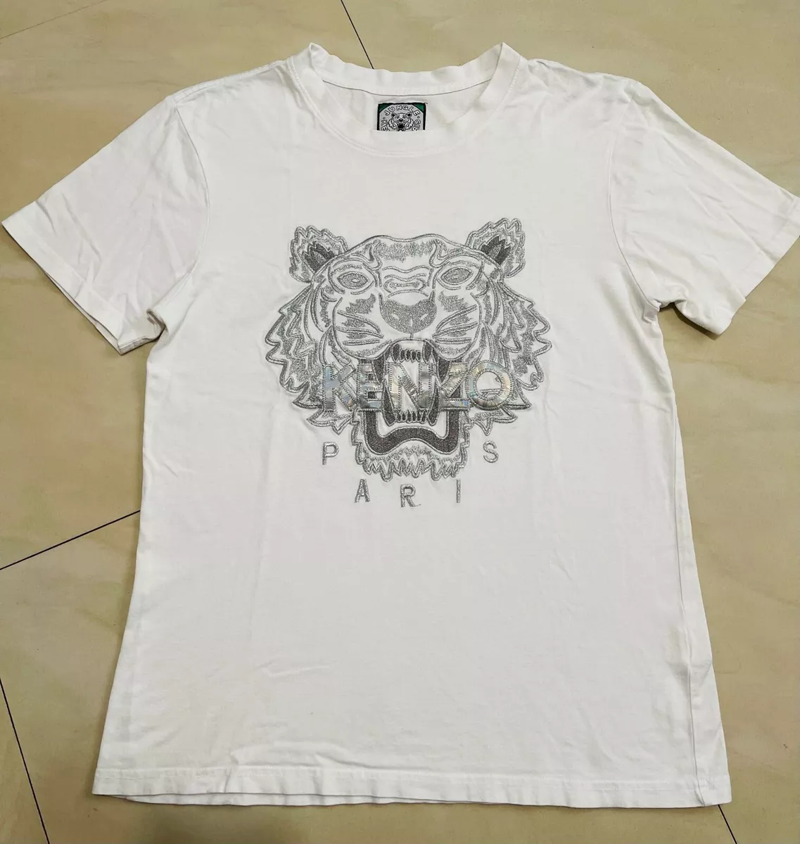 Kenzo Paris White Classic Tiger Short Sleeve T Shirt Medium