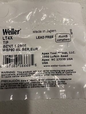 WELLER LT4X TIP BEMT 1.2MM WSP80 4 pC