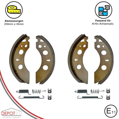 Bremsbacken passend für Al-Ko 200 x 35mm Radbremse E11 Zertifiziert