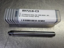 Harvey Tool 1/4" 45° Carbide Flat Chamfer Mill 3 Flute 897216-C3 (LOC575)