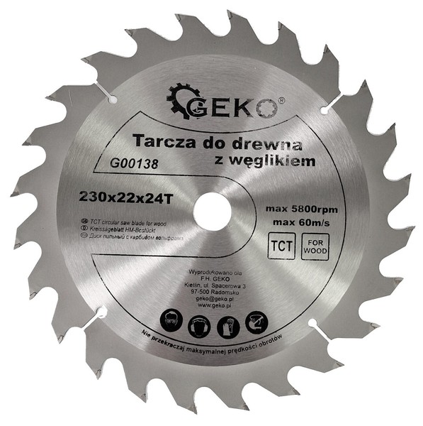 KreissäGeblatt SäGeblatt 230 X 22 Mm 24Z Hm FüR Holz TischkreissäGe KreissäGe-image
