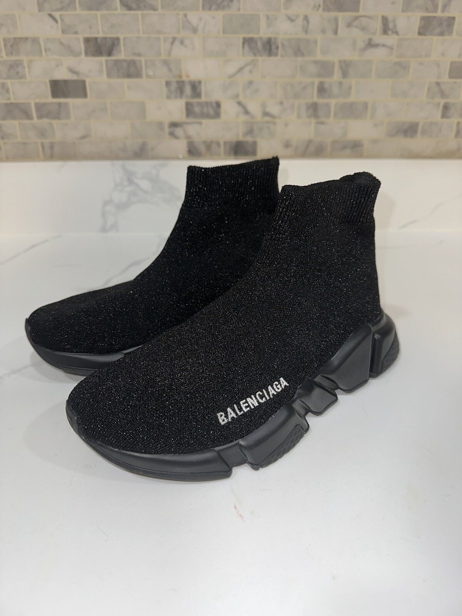Size 6 - Balenciaga Speed 2.0 Sneaker Shiny Black W | eBay