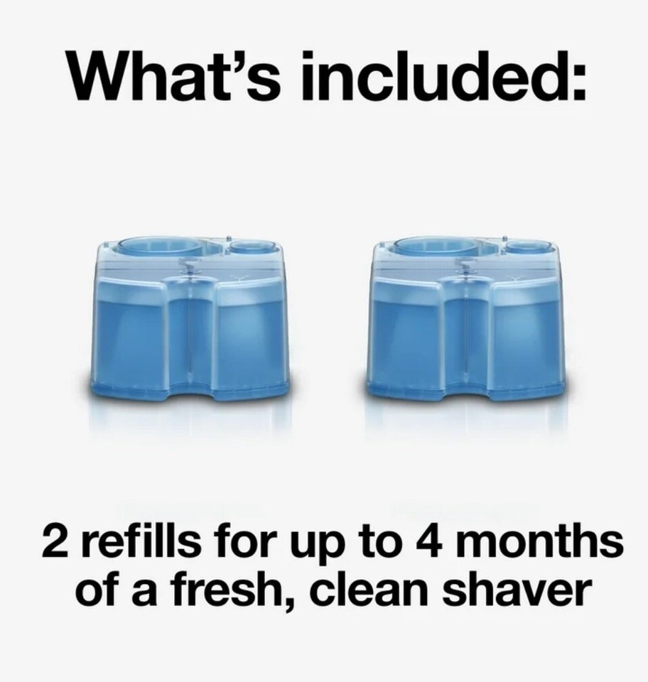 Braun Clean & Renew 2 Cartridges Lemon Fresh Cleaning Fluid Refill New