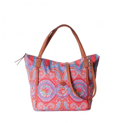 Oilily Città Rosa Paisley Shopper Caldo Corallo Donna Borsa a