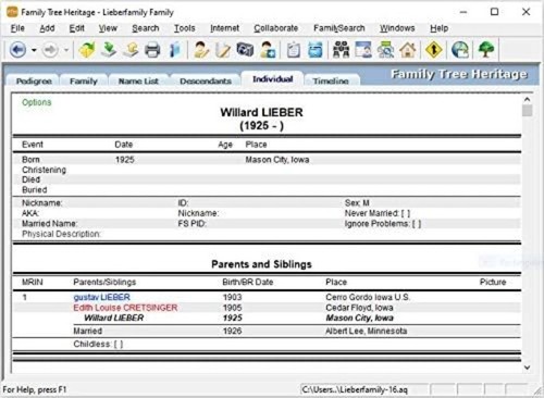 Family Tree Heritage Gold 16 - Genealogy Software with Free Access to 14 Bill... - Picture 7 of 11
