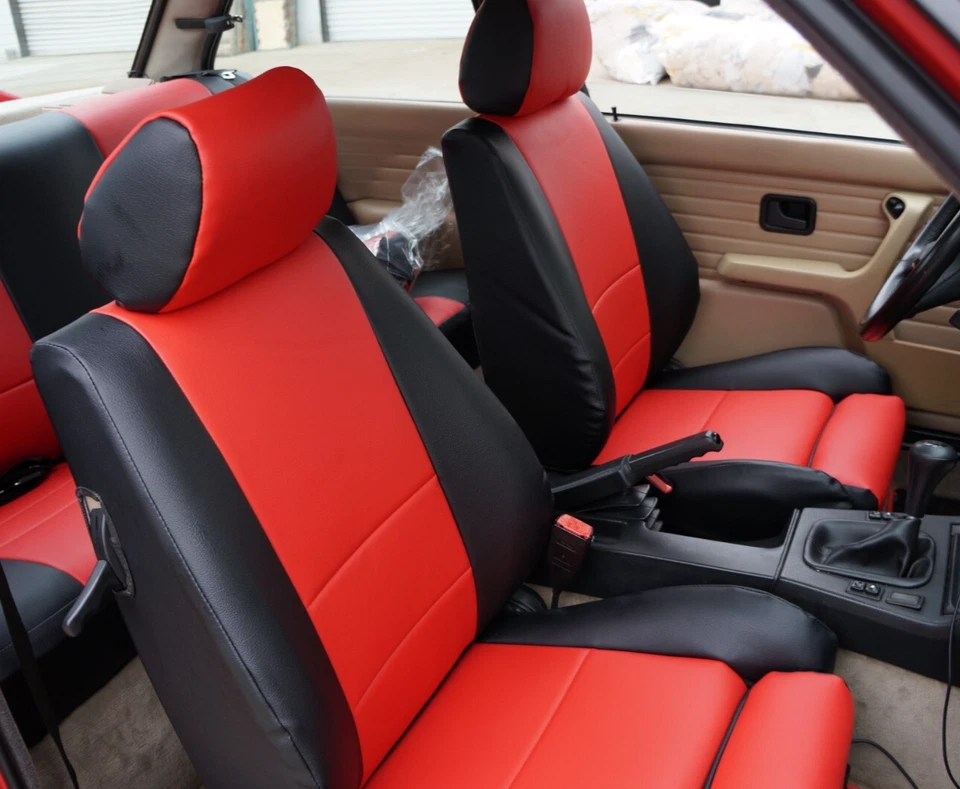 para bmw serie 3 e30 1984-91 s. cuero ajuste personalizado 2 fundas asiento delantero 13 colores Foto 4 de 4