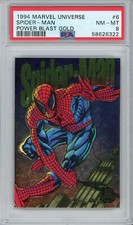 1994 Marvel Universe Power Blast Gold 6 Spider-Man PSA 8