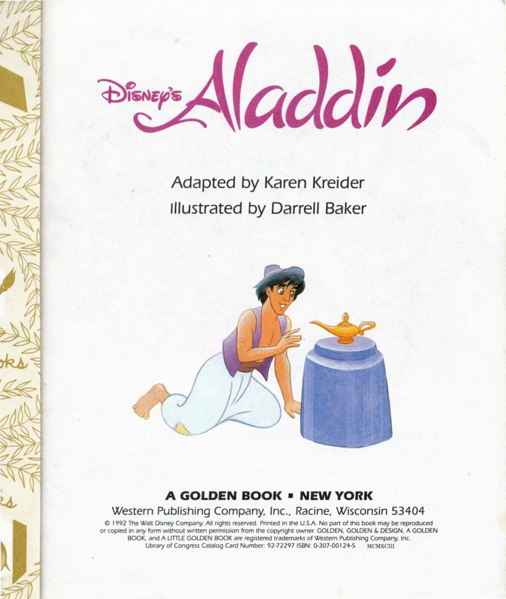 Aladin- Walt Disney - by Karen Kreider - Little Golden Book | eBay
