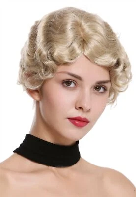 Perruque pour Femme Femmes Court 20er Années Charleston Ondulé Raie Blond - Photo 1/4