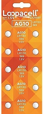 10 AG10 LR1130 LR1131 389A 389  Loopacel 1.5 Volt Alkaline Button Cell Battery