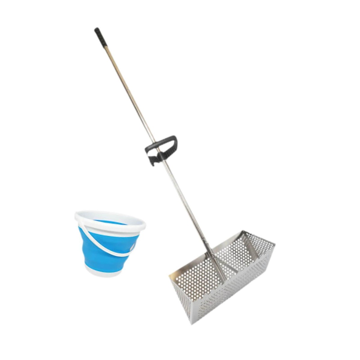 Sandfloh Rechen Strand - Edelstahl Sieb Mit Abnehmbarem Stiel