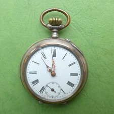 Uomo Tasca , Argento, Zylindergang, " 6 Rubis ", Buona Funzione, Circa 1900