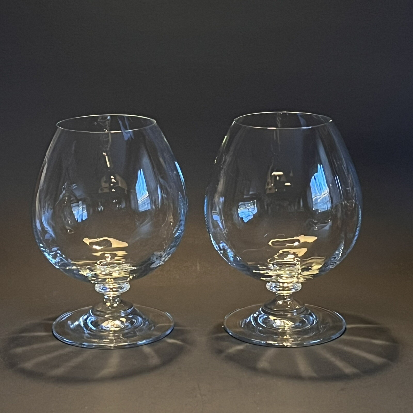 Set (2) Optical Crystal Brandy Snifter / Cognac Glasses eBay