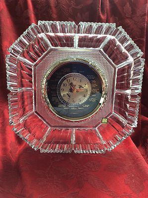 FLAWLESS Exquisite JAPAN HOYA Elegant LARGE Heavy Crystal WORLD CLOCK