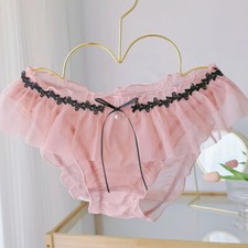 Sweet Girls Transparent Panties Briefs Ruffles Sheer Underwear Mesh Underpants