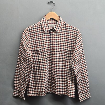 Aquascutum Hemd Herren 34 Inch Club Check Langarm Knopfleiste kariert Taschen