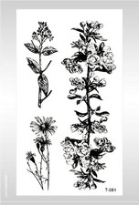 Real Looking Wholesale black flower plants temporary tattoo