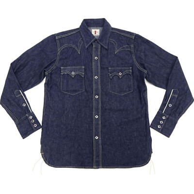 SAMURAI JEANS SELVEDGE DENIM WESTERN SHIRT SWD-L01 Indigo Mens