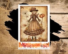 Scarecrow Lady | Rice Paper | A4 Paper for Decoupage | Decoupage Central