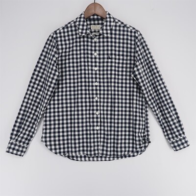 Jack Wills Boyfriend Fit Shirt Womens Navy Blue White Check