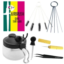 OPHIR Cleaning Tool Set Cleaning Kit with Cleaning Pot,Brush,Needle for Airbrush