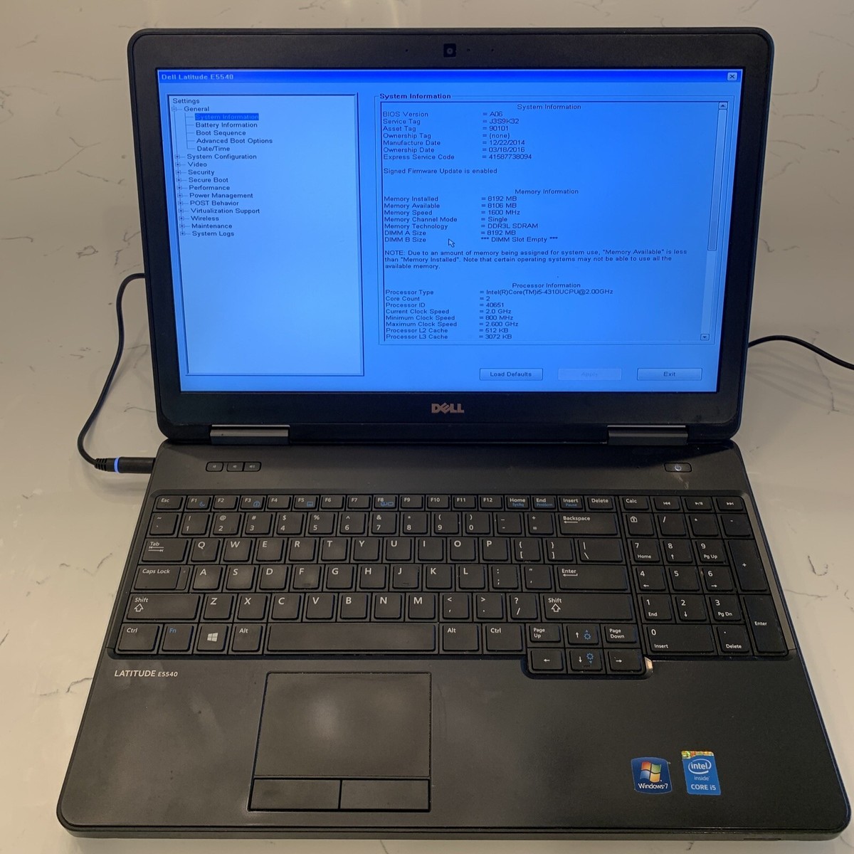 DELL LATITUDE E5540 Intel i5 Windows10 Pro & オフィス2016 入って