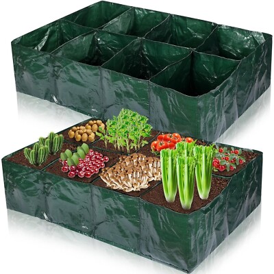 Vegetable 8Grids Nursery Planting Bag Planter Growing Succulent Container Garden