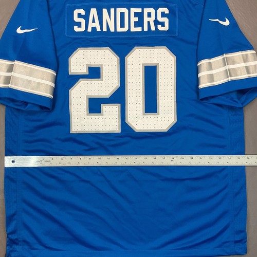 New Nike Barry Sanders Detroit Lions Blue NFL Game Jersey Men's Sz 2XL $130 - Picture 12 of 13