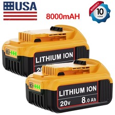 2Pack Replace For DeWalt 20V 20Volt Max XR 8.0AH Lithium Ion Battery DCB206 New