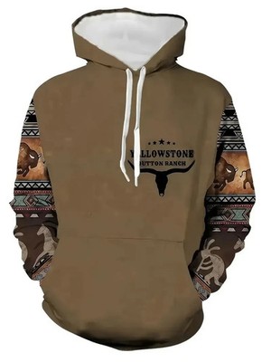 Men's Western Aztec Sweatshirts Pullover Hoodie COWBOY COZY BIG SIZE 3XL