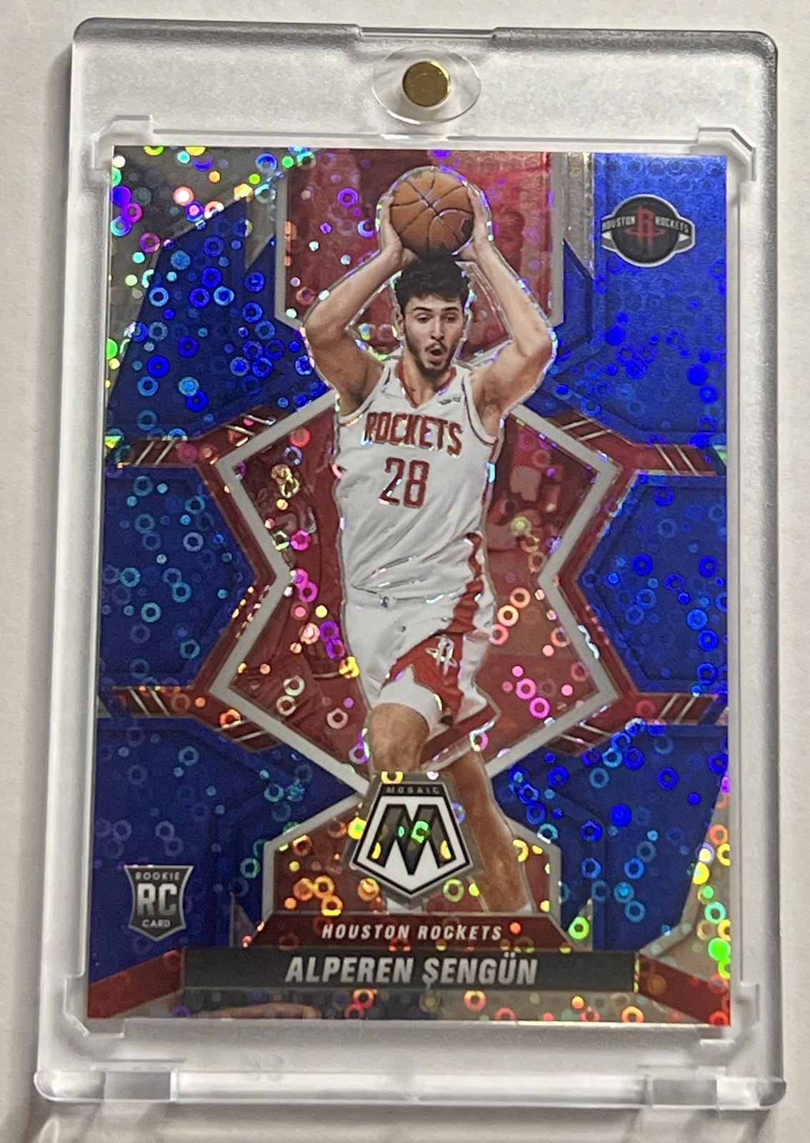 2021-22 Panini Mosaic Rookies Alperen Sengun #218 Blue Fast Break Prizm /85 (RC)