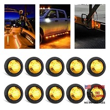 10PCS Sealed Waterproof 3/4" Mini Round Clearance LED Front Colored Lens Amber