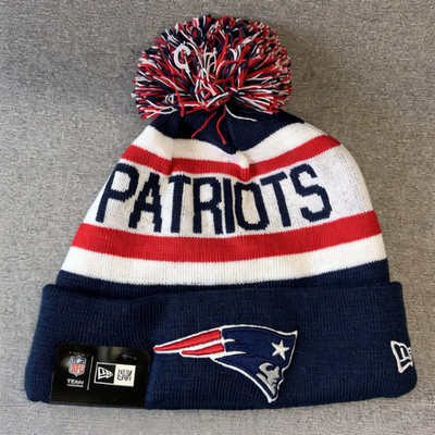 NEW ERA NFL NEW ENGLAND PATRIOTS KNIT POM BEANIE HAT NWT SUPERBOWL LX DRAKE MAYE