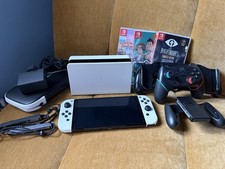 Nintendo Switch OLED White Bundle 3 Games + Micro SD + Controller + Case - Mint