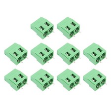 10 Pcs 2 Pin 7.62mm/0.3" Pitch PCB Terminal Block 300V 20A(Green 16x23x10.5mm)