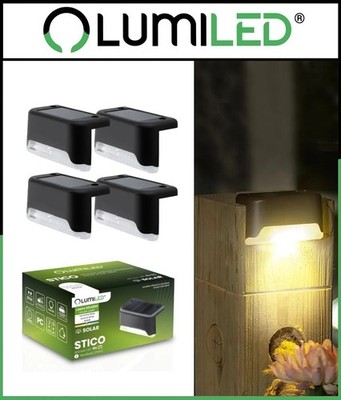 LUMILED 4/8x Solar Wandleuchte LED STICO Solarlampe Treppen Zaunleuchte Außen