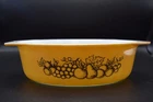 Vintage PYREX 2 1/2 Qt Oval Casserole Dish #045 Old Orchard Pattern No Lid