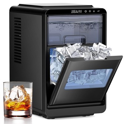 Crescent Ice Maker Countertop, 16PCS Crystal Clear Ice in 12 Minutes, 27 Lbs/...