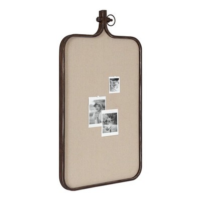 Yitro Modern Farmhouse Metal Rectangle Decorative Pinboard, 20 x 35, Rustic B...