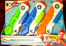 ZURU XSHOT WATER TYPHOON THUNDER TOY WATER BLASTER 3 PACK BY ZURU SEALED BOX
