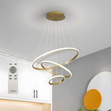 Lampadario a sospensione 3 cerchi 68W ORO con telecomando incluso V636-ORO