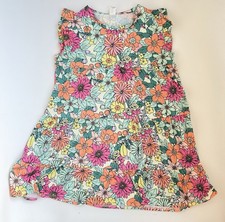 7th Ray Mod Floral Tiered Babydoll Mini Dress Stretch Size Large Made In USA