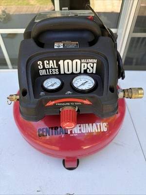 Central Pneumatic Air Compressor 3 Gal | 100PSI | 1/3 HP Comes With Long Hose