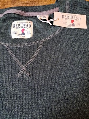 Red Head Brand Co. Mens Dark Green Knit Shirt Long Sleeve Pull Over Size 2XL