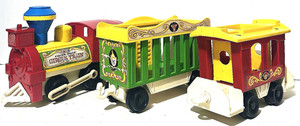 Fisher Price - Little People #991 - 3 Pieces Circus Train - Vintage 1973