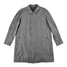 Burberry London Mens Grey Silk Blend Car Coat Size 56 R - Made in UK